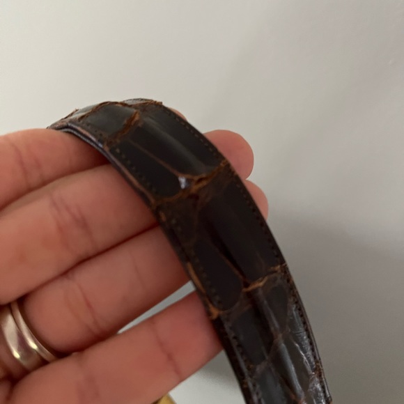 VINTAGE MANON HANDBAG GENUINE ALLIGATOR FRAME BAG DARK BROWN PURSE VTG - Picture 10 of 13